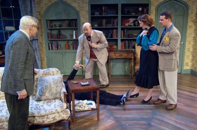  Gerard Pauwels as Hugo, Dale Young as Sir Rowland, Sonya Cooke as Clarissa and Justi Photo